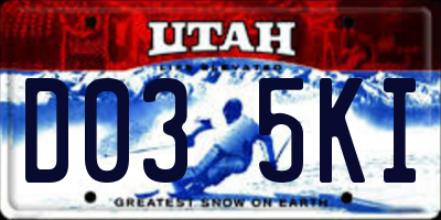 UT license plate D035KI