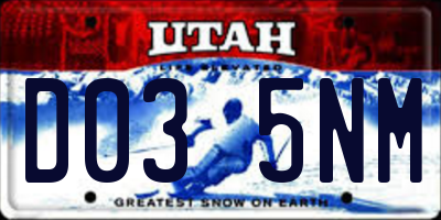 UT license plate D035NM