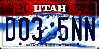 UT license plate D035NN