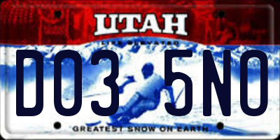 UT license plate D035NO