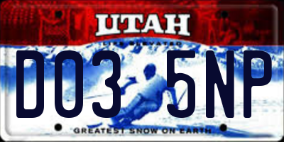 UT license plate D035NP