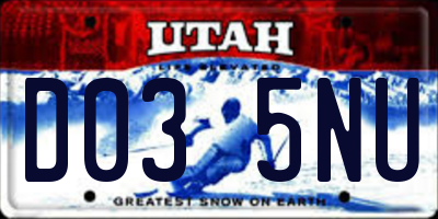 UT license plate D035NU
