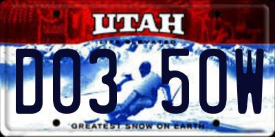 UT license plate D035OW