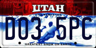 UT license plate D035PC