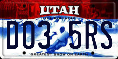 UT license plate D035RS
