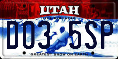 UT license plate D035SP