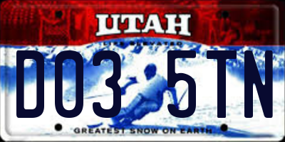 UT license plate D035TN