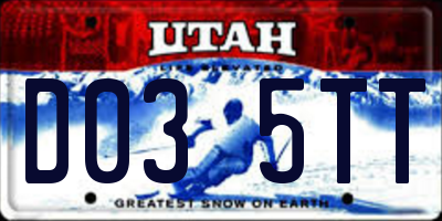 UT license plate D035TT