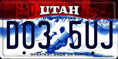 UT license plate D035UJ
