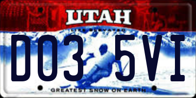 UT license plate D035VI