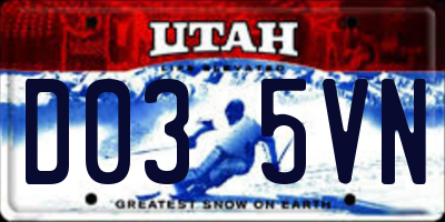 UT license plate D035VN