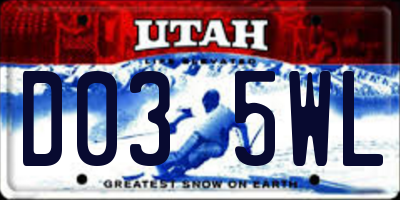 UT license plate D035WL