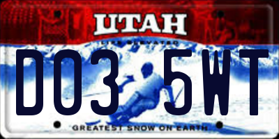 UT license plate D035WT