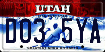 UT license plate D035YA