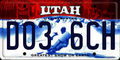 UT license plate D036CH