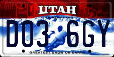 UT license plate D036GY