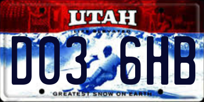 UT license plate D036HB