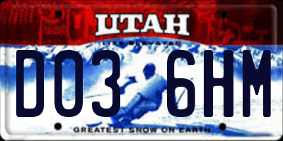 UT license plate D036HM