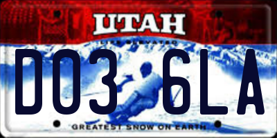 UT license plate D036LA