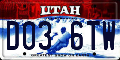 UT license plate D036TW