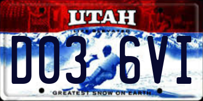 UT license plate D036VI