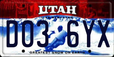 UT license plate D036YX