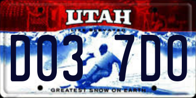 UT license plate D037DO