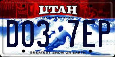 UT license plate D037EP