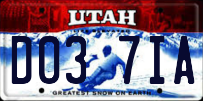 UT license plate D037IA