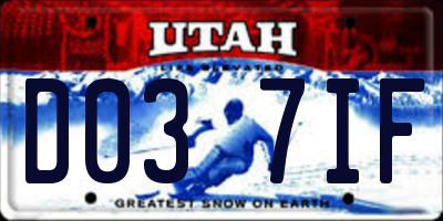 UT license plate D037IF