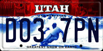 UT license plate D037PN
