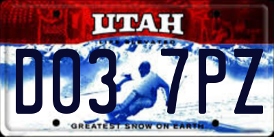 UT license plate D037PZ