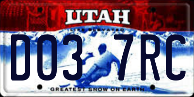 UT license plate D037RC