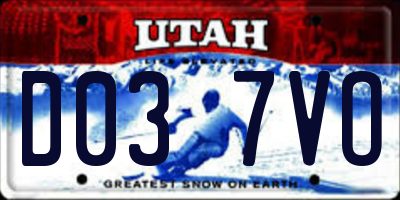 UT license plate D037VO