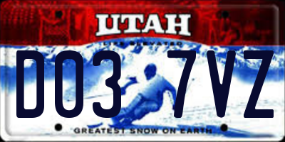 UT license plate D037VZ