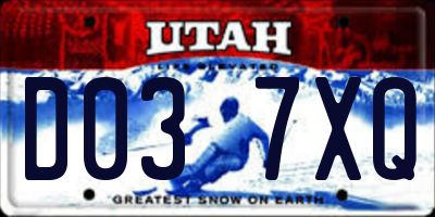 UT license plate D037XQ