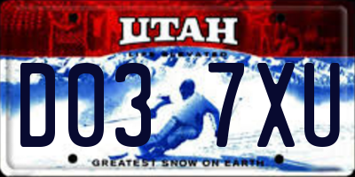 UT license plate D037XU