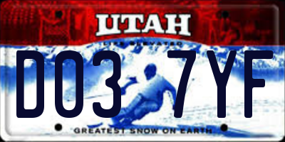 UT license plate D037YF