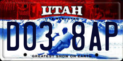 UT license plate D038AP