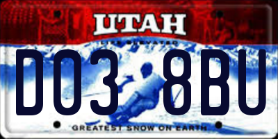 UT license plate D038BU
