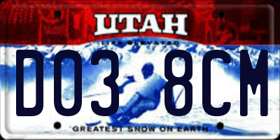 UT license plate D038CM