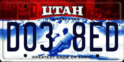UT license plate D038ED