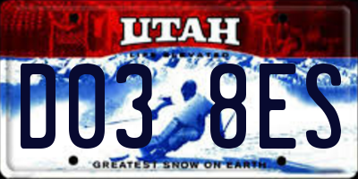 UT license plate D038ES