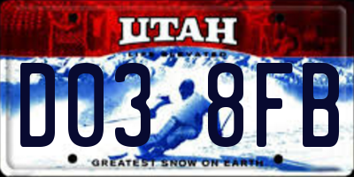 UT license plate D038FB