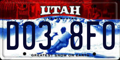 UT license plate D038FO