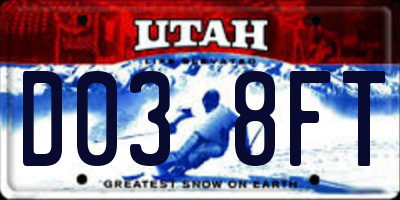 UT license plate D038FT