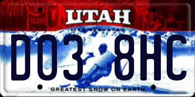 UT license plate D038HC