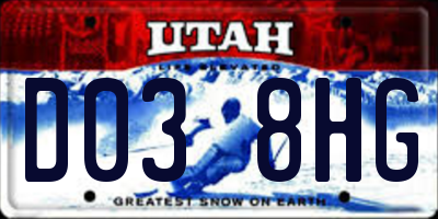 UT license plate D038HG