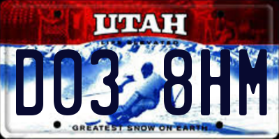 UT license plate D038HM