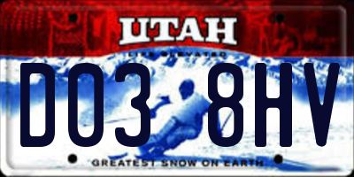 UT license plate D038HV